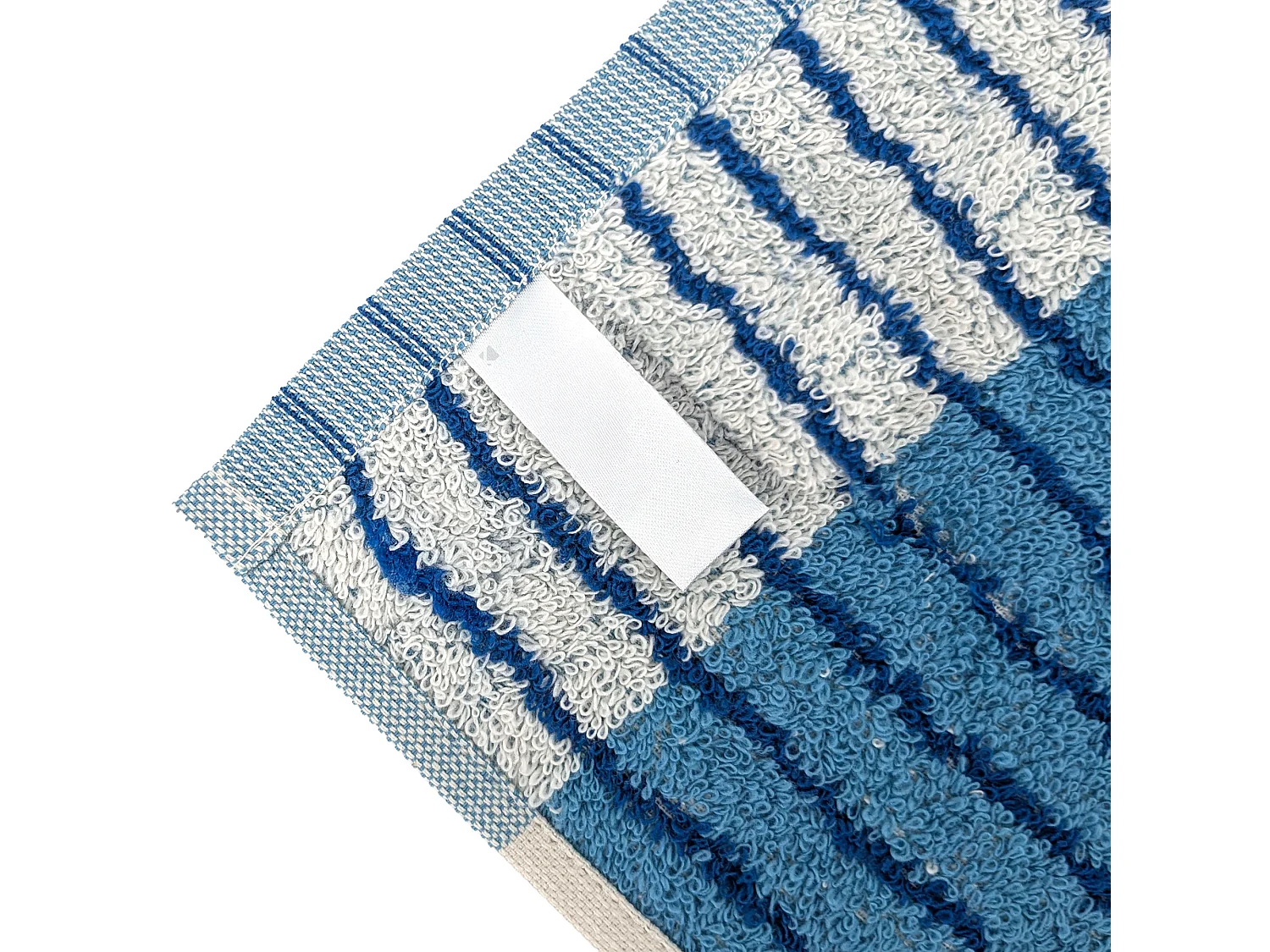 Lot de 2 torchons de cuisine éponge TERRA 50x50 cm à rayures bleu