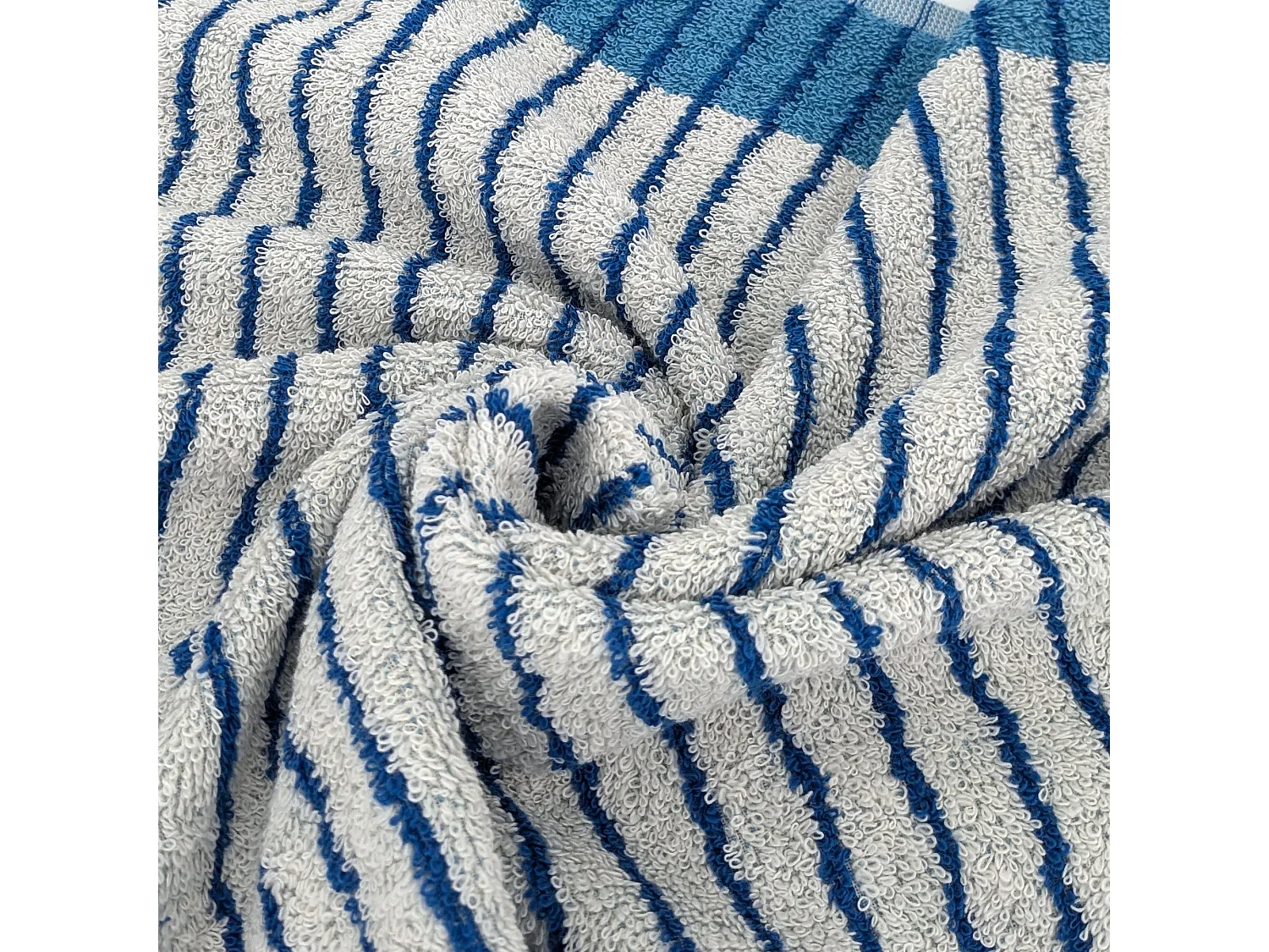 Lot de 2 torchons de cuisine éponge TERRA 50x50 cm à rayures bleu