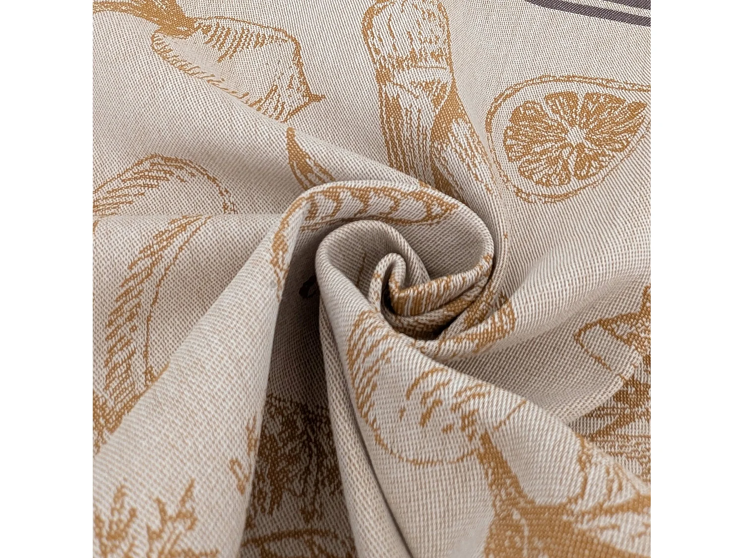 Lot de 2 torchons de cuisine toile VEG 50x70 cm jaune Moutarde