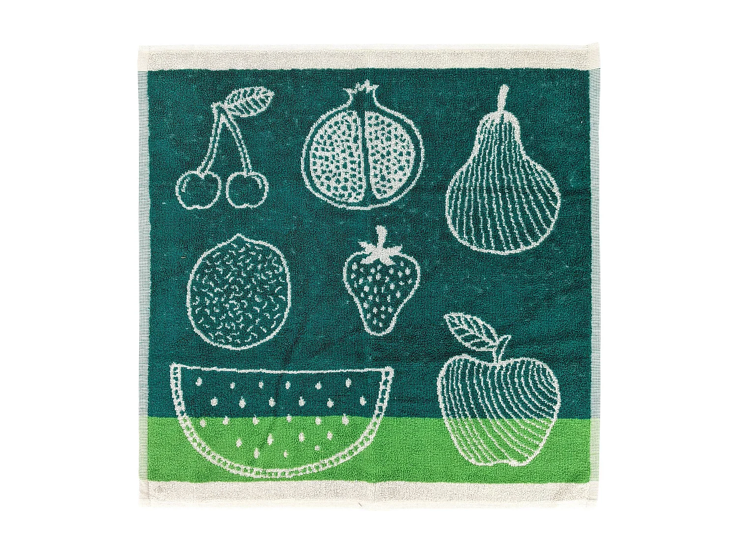 Lot de 2 torchons de cuisine éponge FRUITFUL 50x50 cm vert Menthe