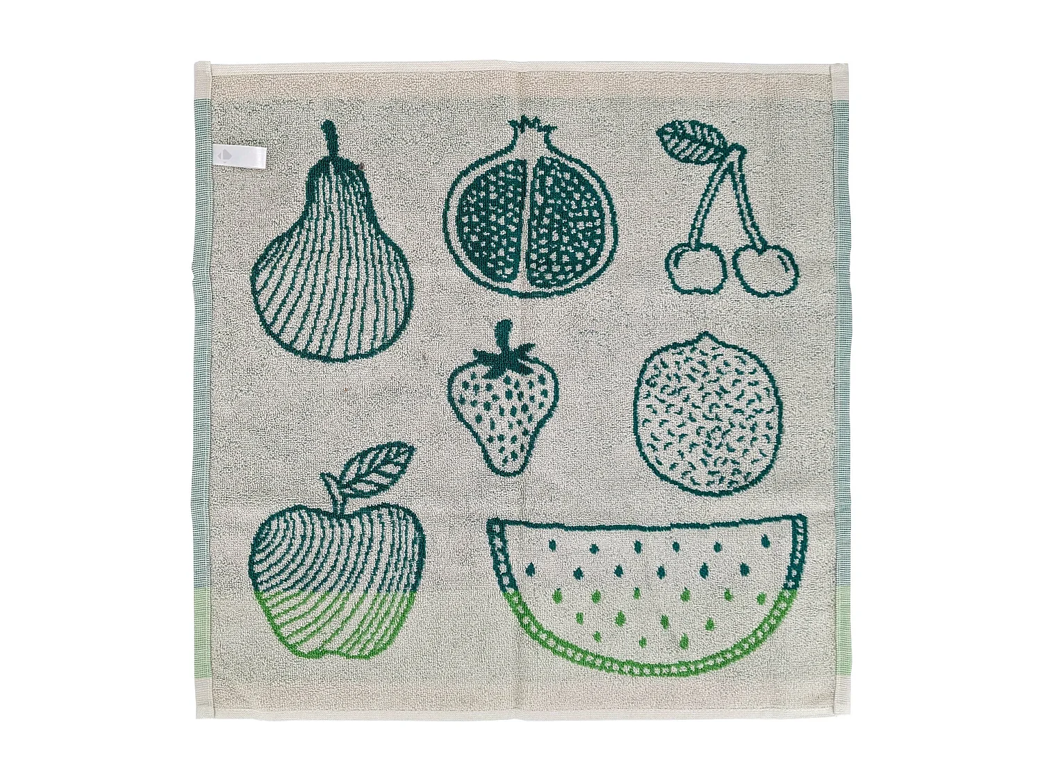 Lot de 2 torchons de cuisine éponge FRUITFUL 50x50 cm vert Menthe