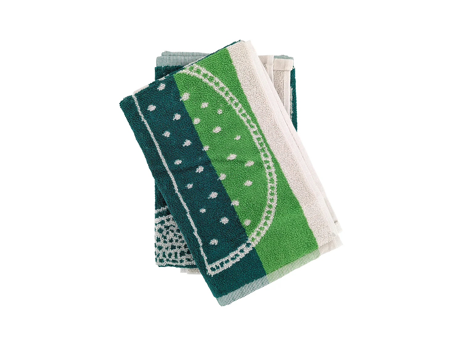 Lot de 2 torchons de cuisine éponge FRUITFUL 50x50 cm vert Menthe