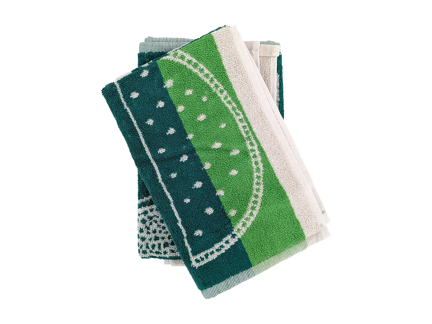 Lot de 2 torchons de cuisine éponge FRUITFUL 50x50 cm vert Menthe