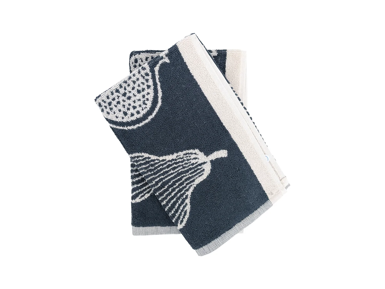 Lot de 2 torchons de cuisine éponge FRUITFUL 50x50 cm gris Acier