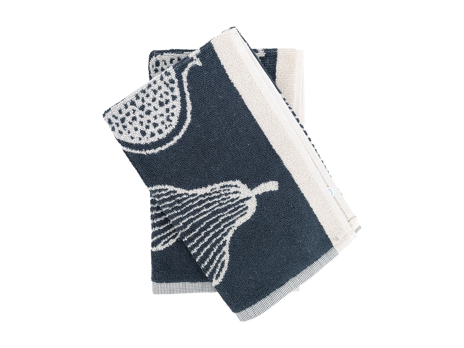 Lot de 2 torchons de cuisine éponge FRUITFUL 50x50 cm gris Acier