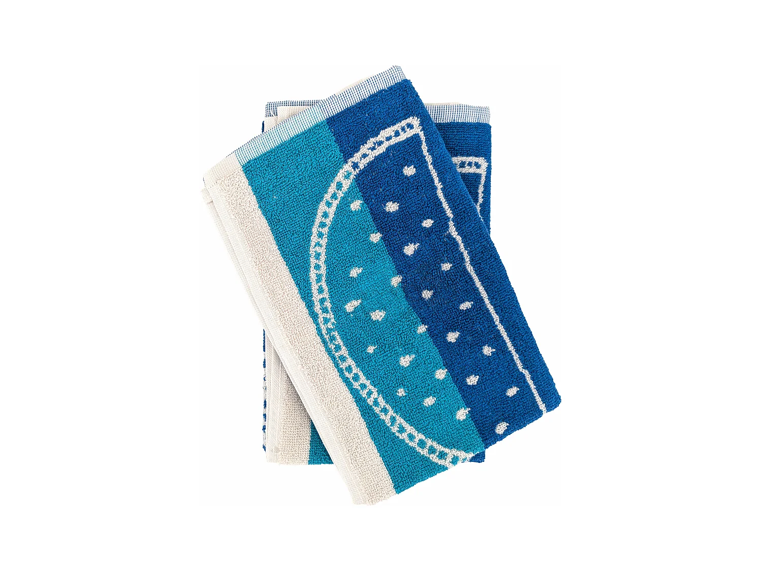 Lot de 2 torchons de cuisine éponge FRUITFUL 50x50 cm bleu