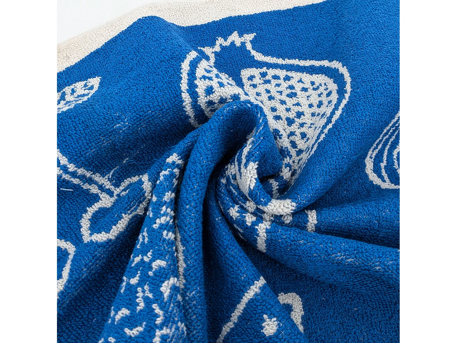 Lot de 2 torchons de cuisine éponge FRUITFUL 50x50 cm bleu