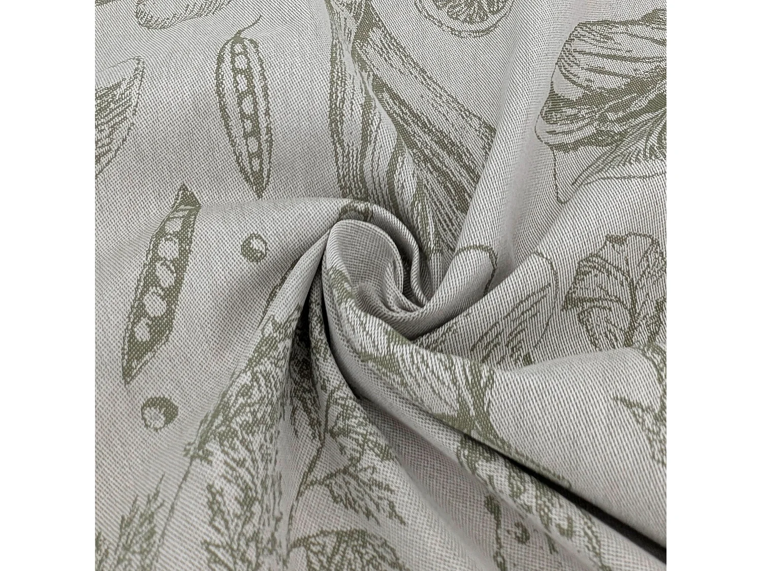 Lot de 2 torchons de cuisine toile VEG 50x70 cm vert Olive