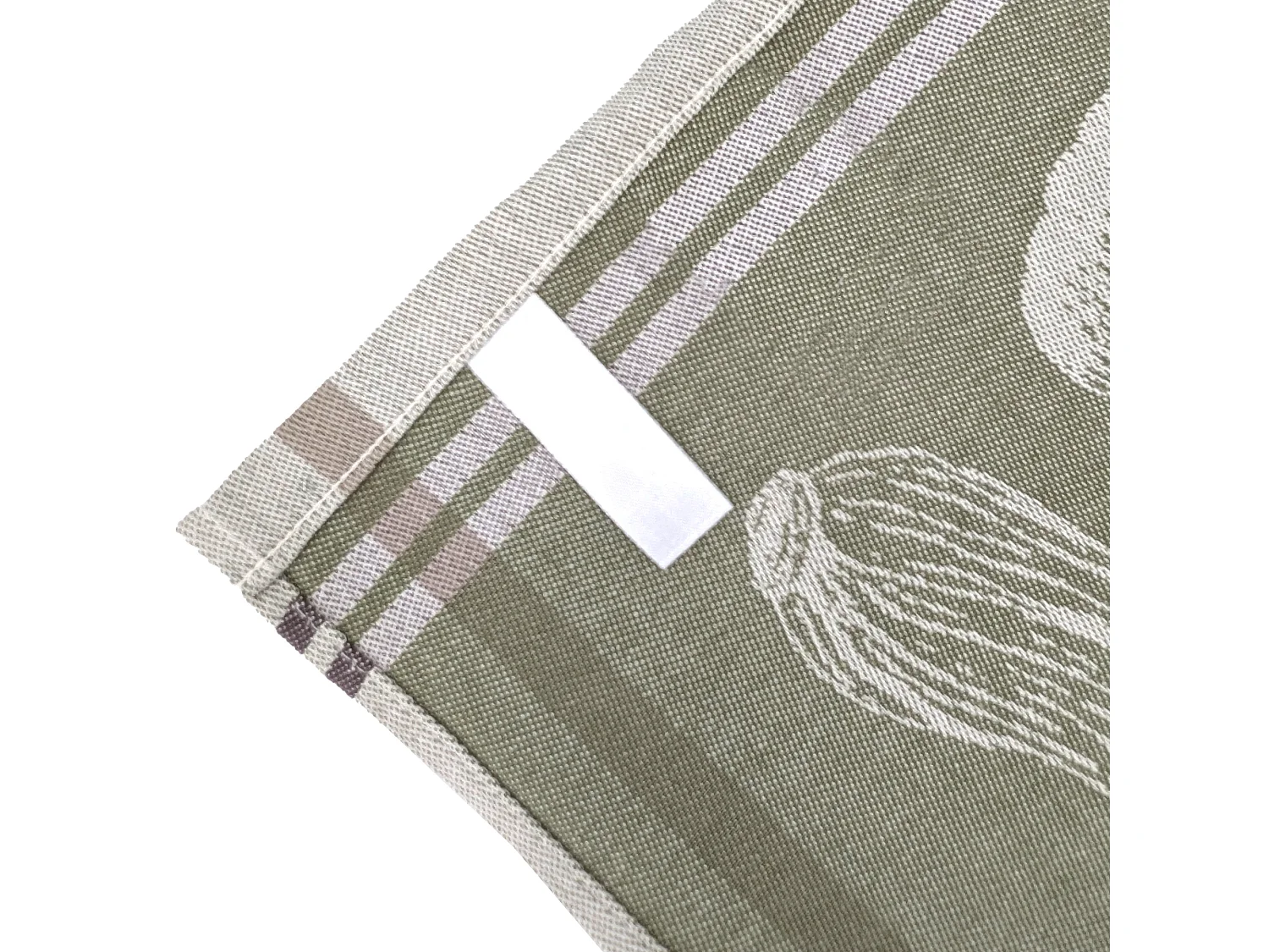 Lot de 2 torchons de cuisine toile VEG 50x70 cm vert Olive