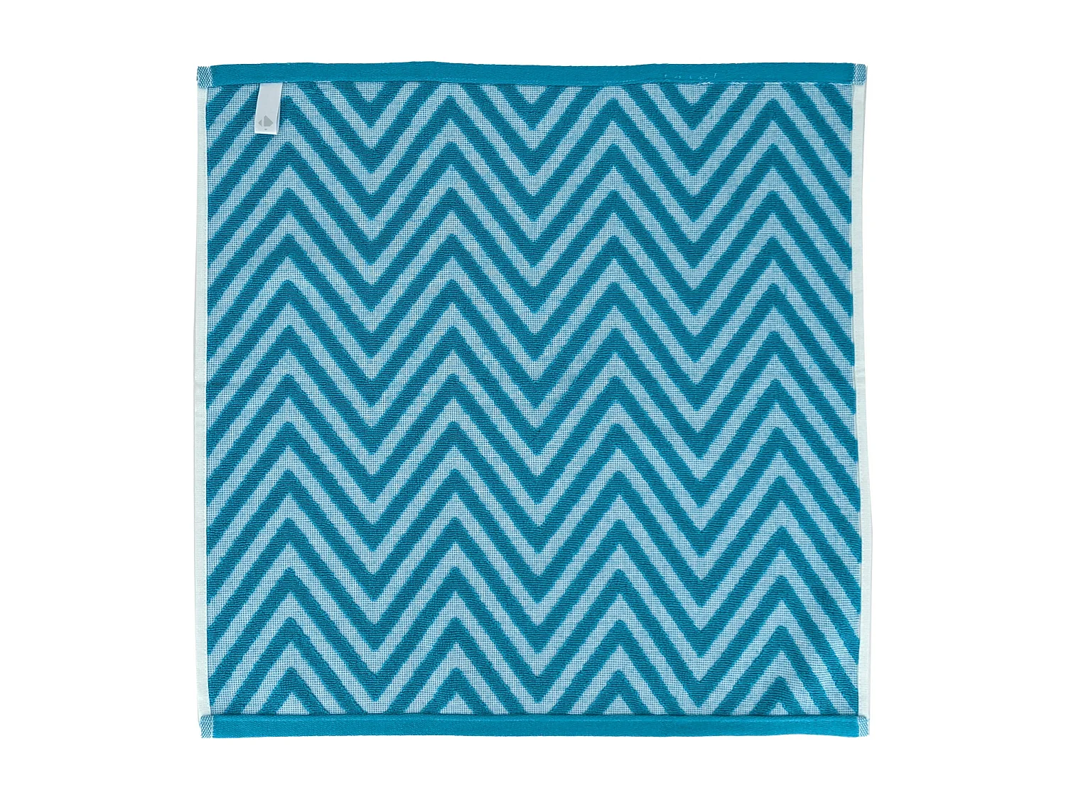 Lot de 2 torchons de cuisine 50x50 cm coton SHAPES motif chevron bleu