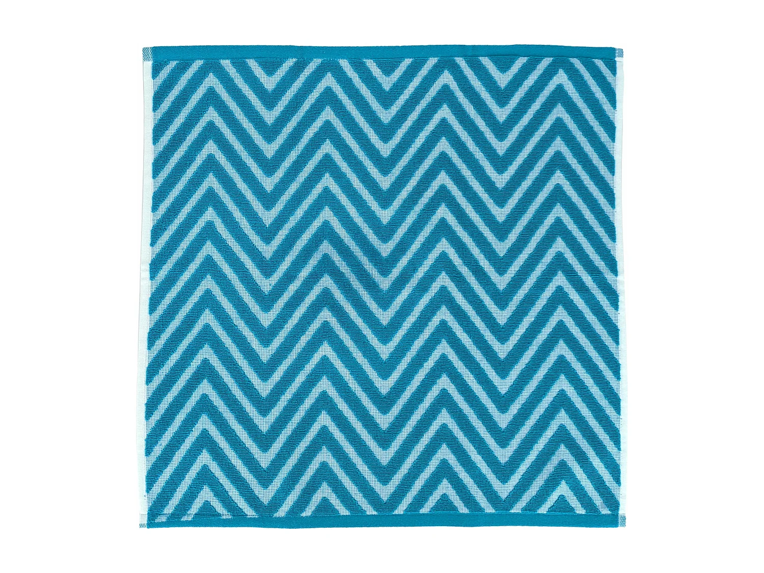 Lot de 2 torchons de cuisine 50x50 cm coton SHAPES motif chevron bleu