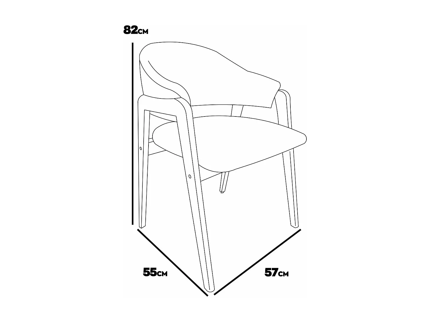 Canberra Bouclè - Par de 2 poltronas em madeira maciça by Parawood e tecido bouclé resistente a manchas