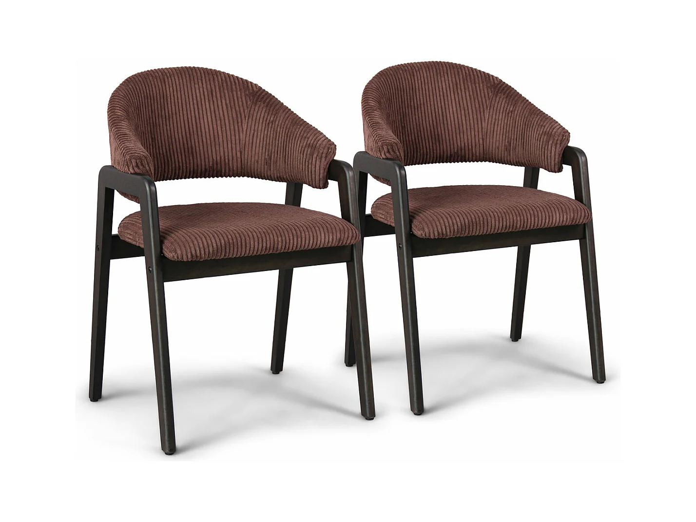 Canberra Corduroy - Paire de 2 petits fauteuils en bois massif de Parawood et velours côtelé
