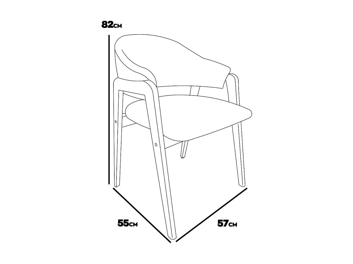 Canberra Corduroy - Coppia di 2 poltroncine in legno massello di Parawood e velluto a coste