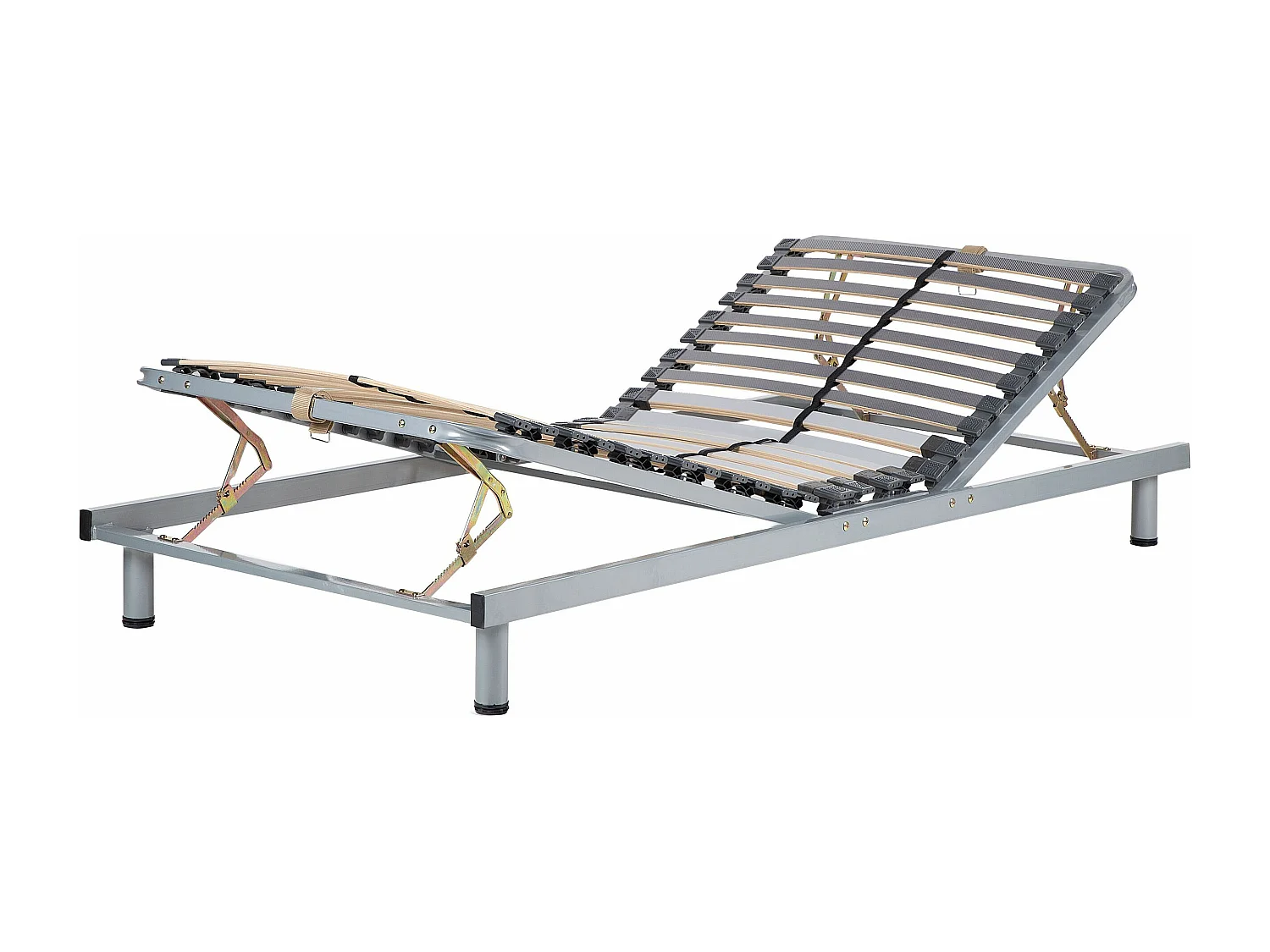 Praktischer Lattenrost manuell verstellbar aus Holz 90x200 cm silber Comfort