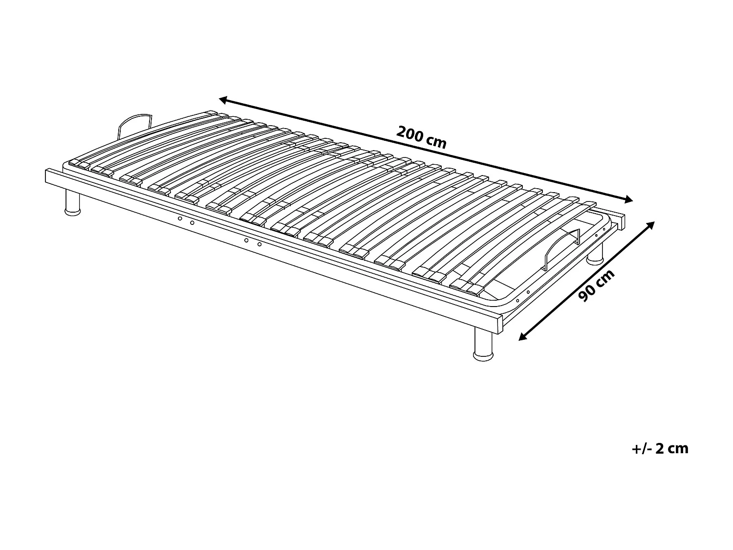 Praktischer Lattenrost manuell verstellbar aus Holz 90x200 cm silber Comfort