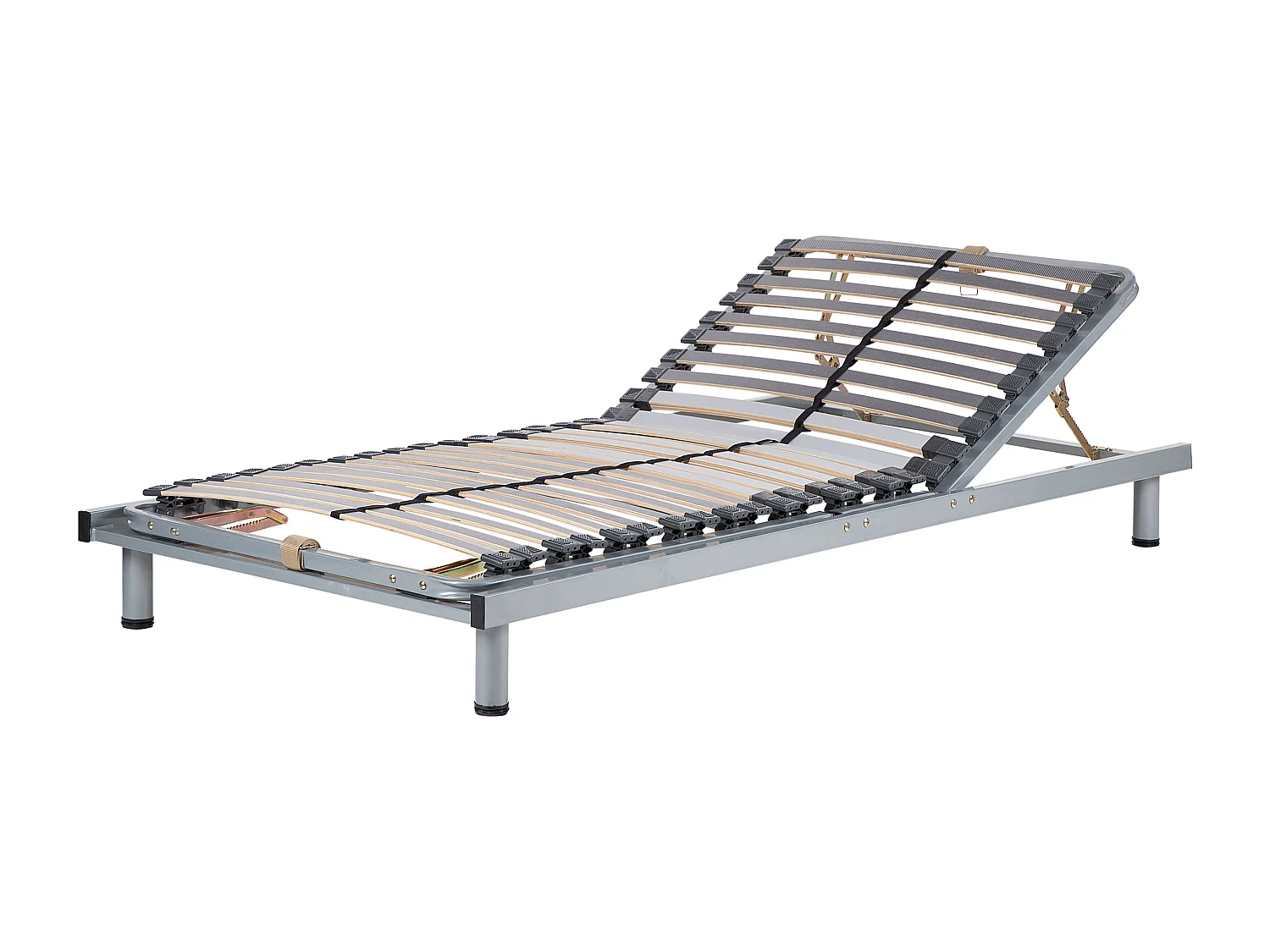 Praktischer Lattenrost manuell verstellbar aus Holz 90x200 cm silber Comfort