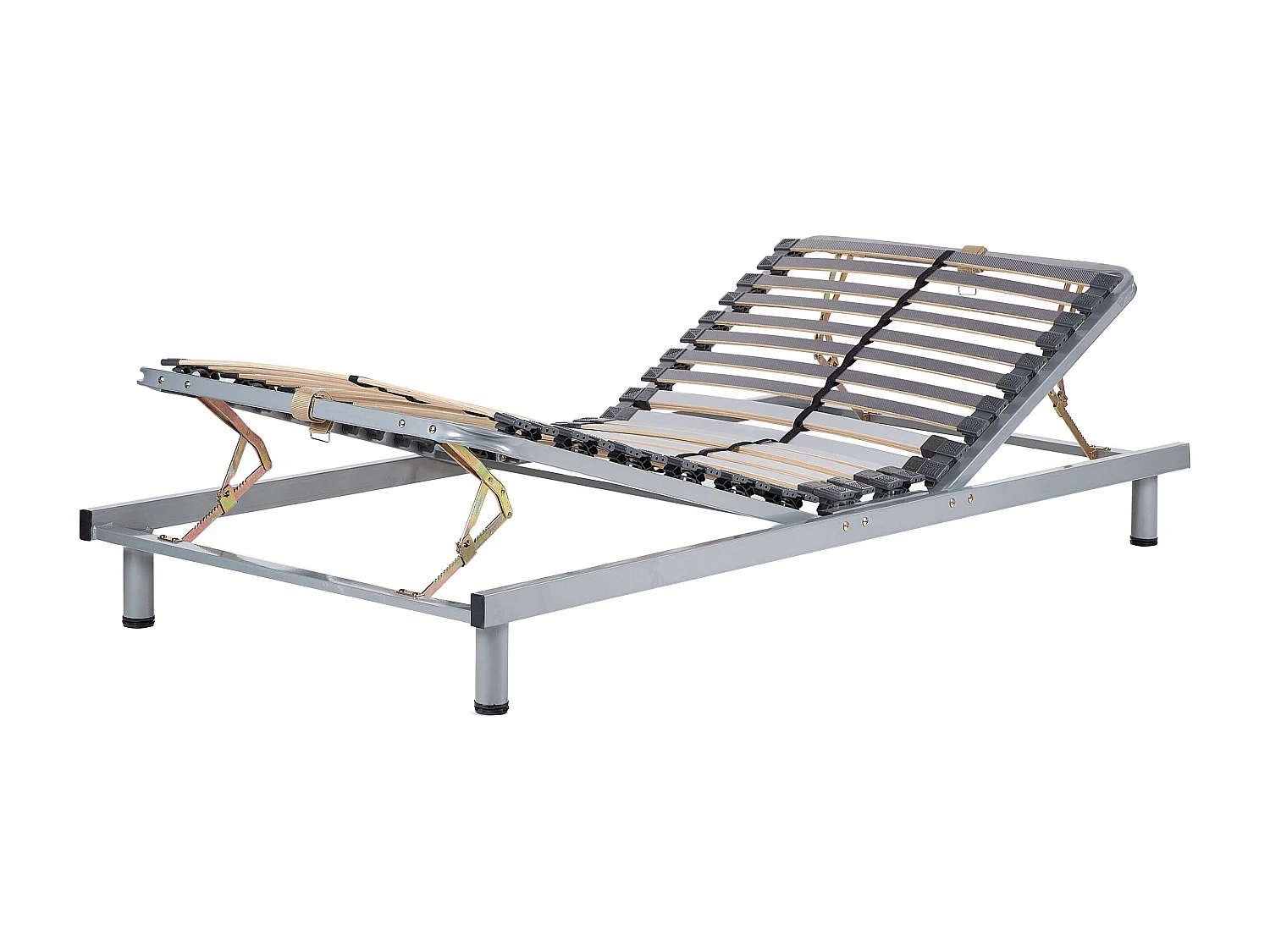 Handmatig verstelbaar bedframe COMFORT 90 x 200 cm Zilver