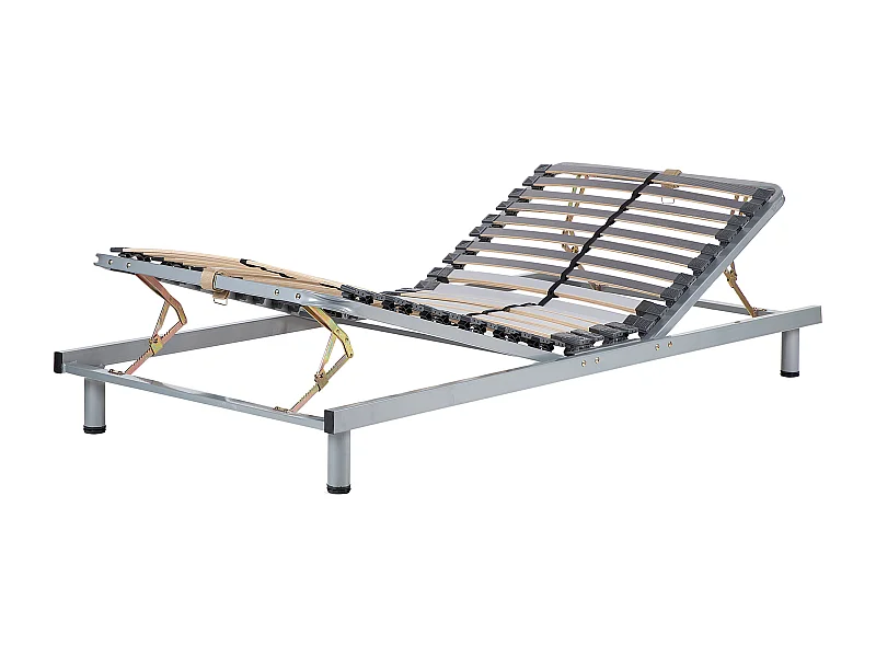 Handmatig verstelbaar bedframe COMFORT 90 x 200 cm Zilver