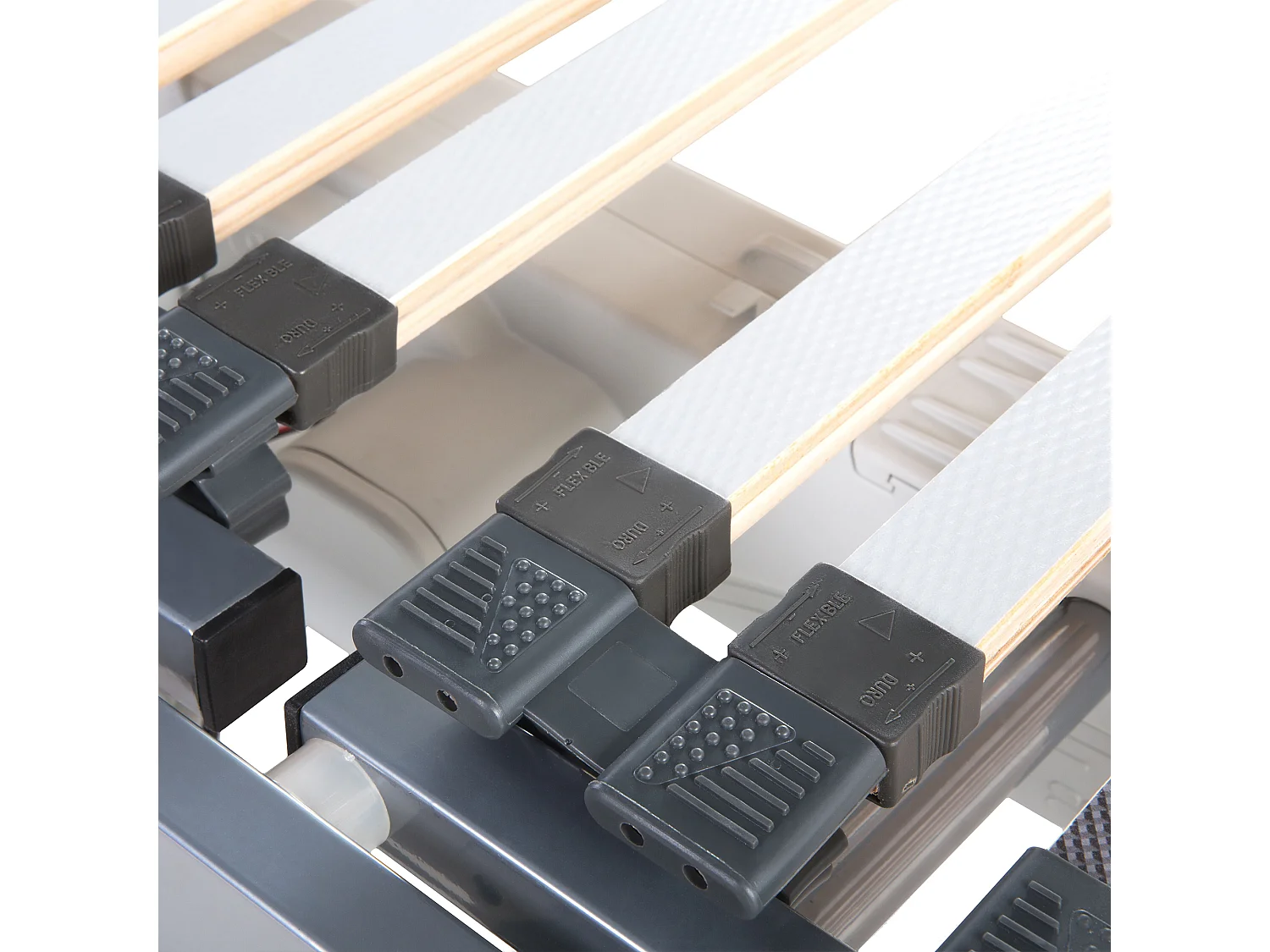 Lattenrost elektrisch verstellbar aus Holz 90x200 cm grau und silber Comfort