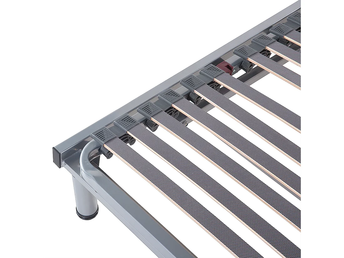 Lattenrost elektrisch verstellbar aus Holz 90x200 cm grau und silber Comfort