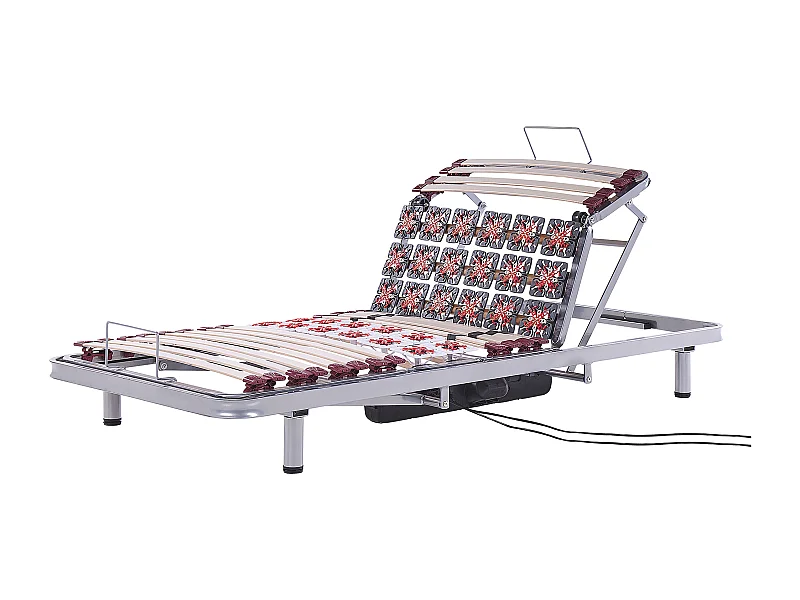 Lattenrost Stahl silber Birkenholz Motor elektrisch verstellbar 90 x 200 cm Moon