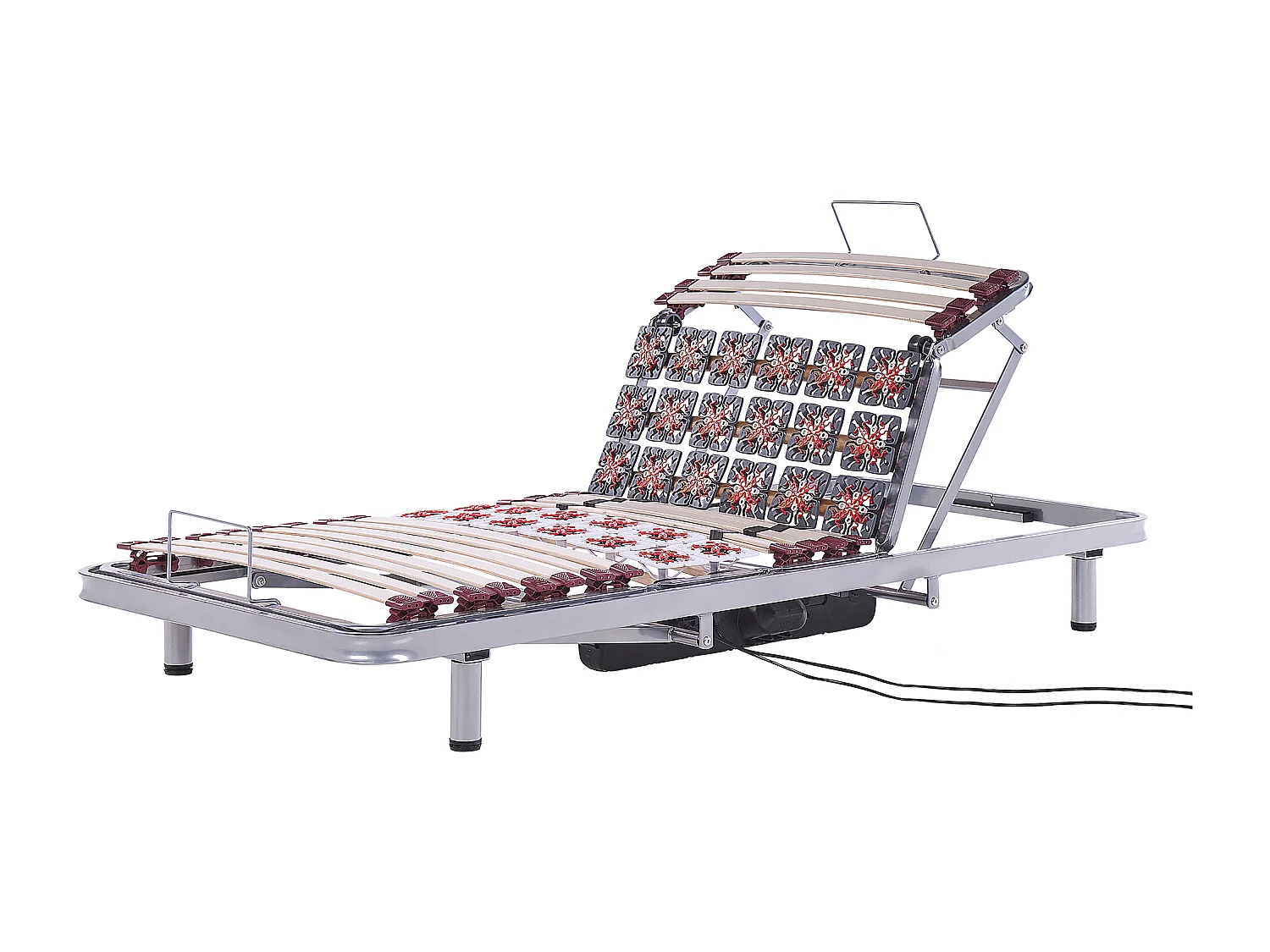 Lattenrost Stahl silber Birkenholz Motor elektrisch verstellbar 90 x 200 cm Moon