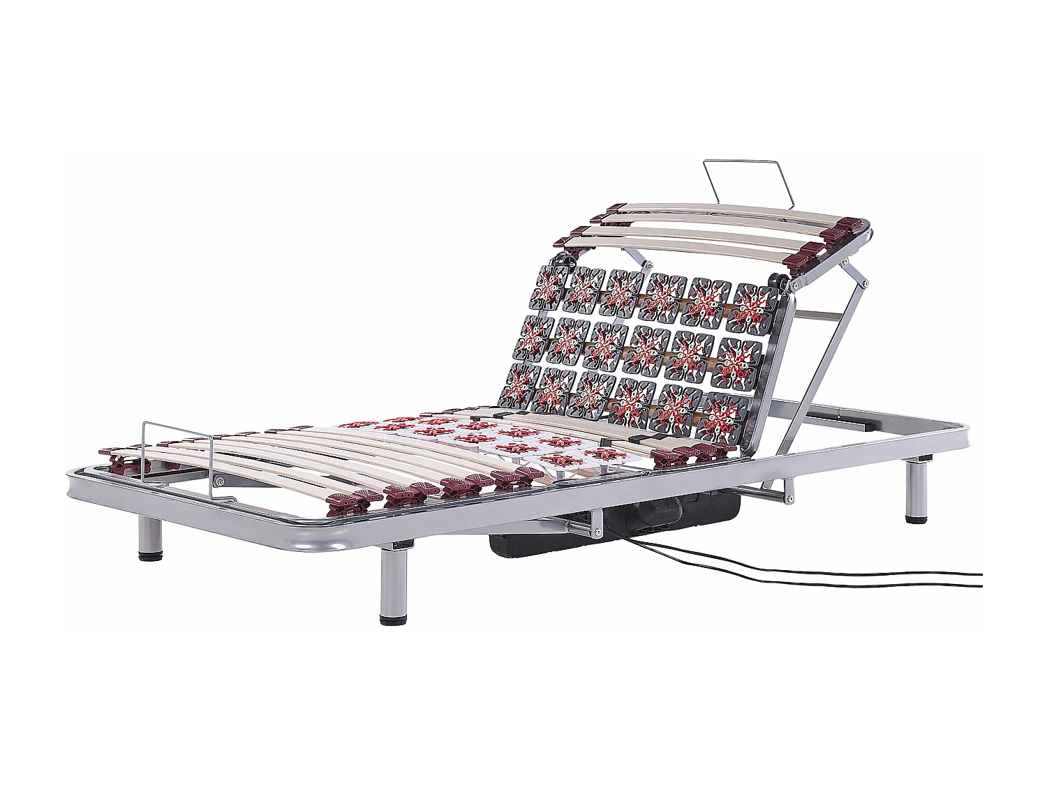 Lattenrost Stahl silber Birkenholz Motor elektrisch verstellbar 90 x 200 cm Moon