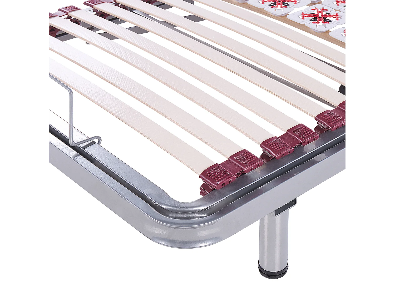 Lattenrost Stahl silber Birkenholz Motor elektrisch verstellbar 90 x 200 cm Moon