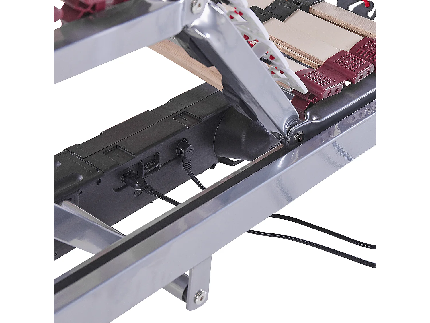 Lattenrost Stahl silber Birkenholz Motor elektrisch verstellbar 90 x 200 cm Moon