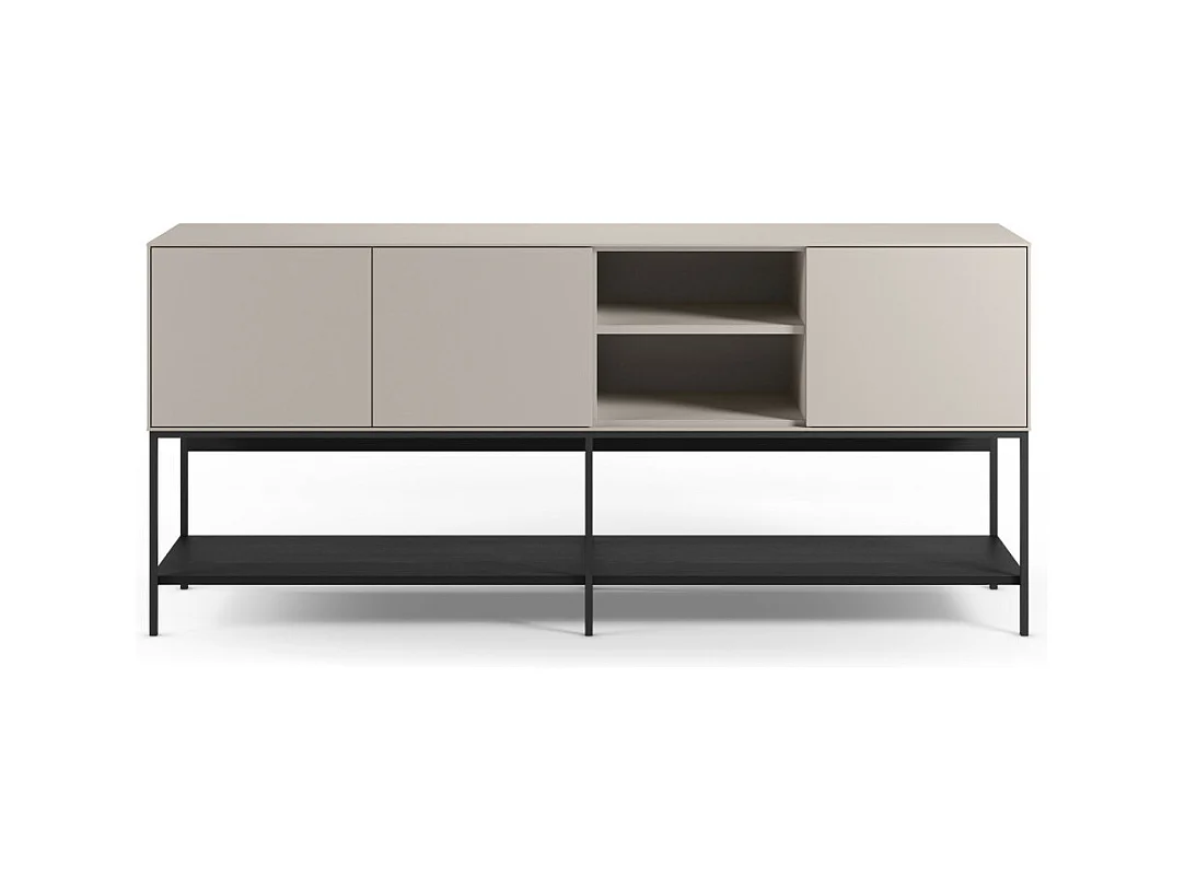 Elya - Buffet 3 portes en bois et métal L180cm  - Beige
