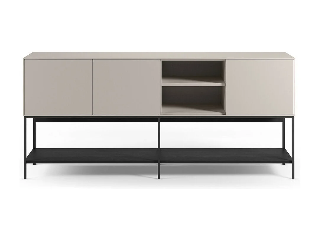 Elya - Buffet 3 portes en bois et métal L180cm  - Beige