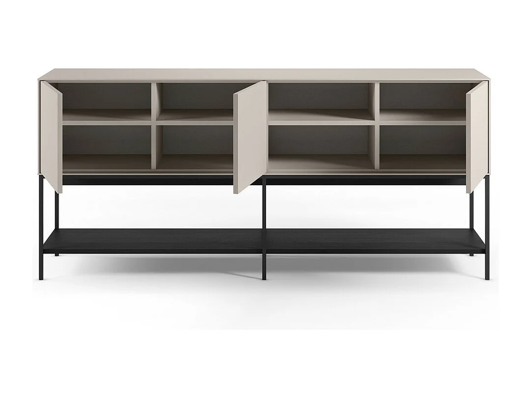 Elya - Buffet 3 portes en bois et métal L180cm  - Beige