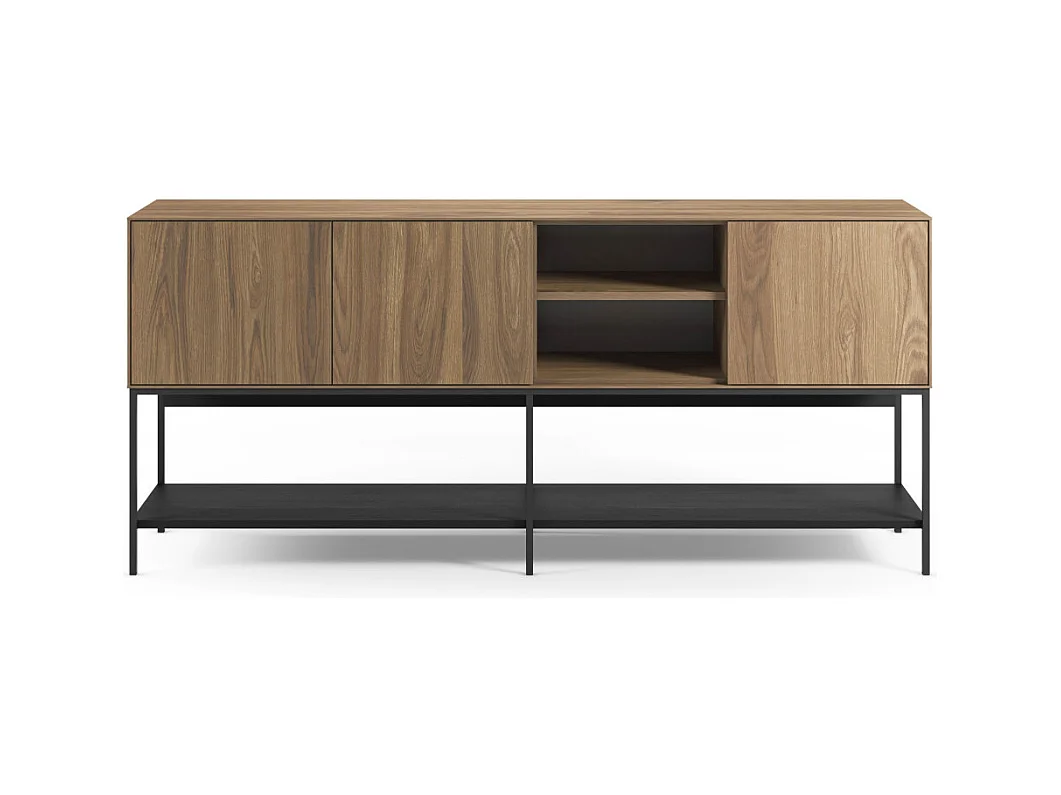 Elya - Buffet 3 portes en bois et métal L180cm  - Bois