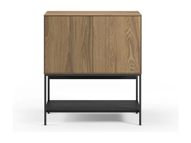 Elya - Buffet 2 portes en bois et métal H90cm - Bois