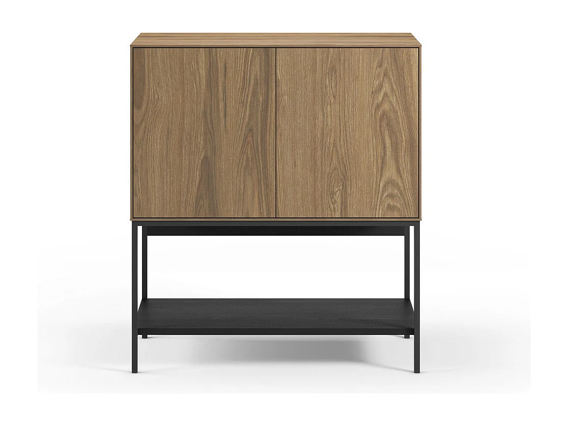 Elya - Buffet 2 portes en bois et métal H90cm - Bois