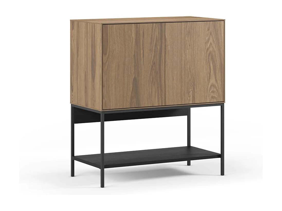 Elya - Buffet 2 portes en bois et métal H90cm - Bois