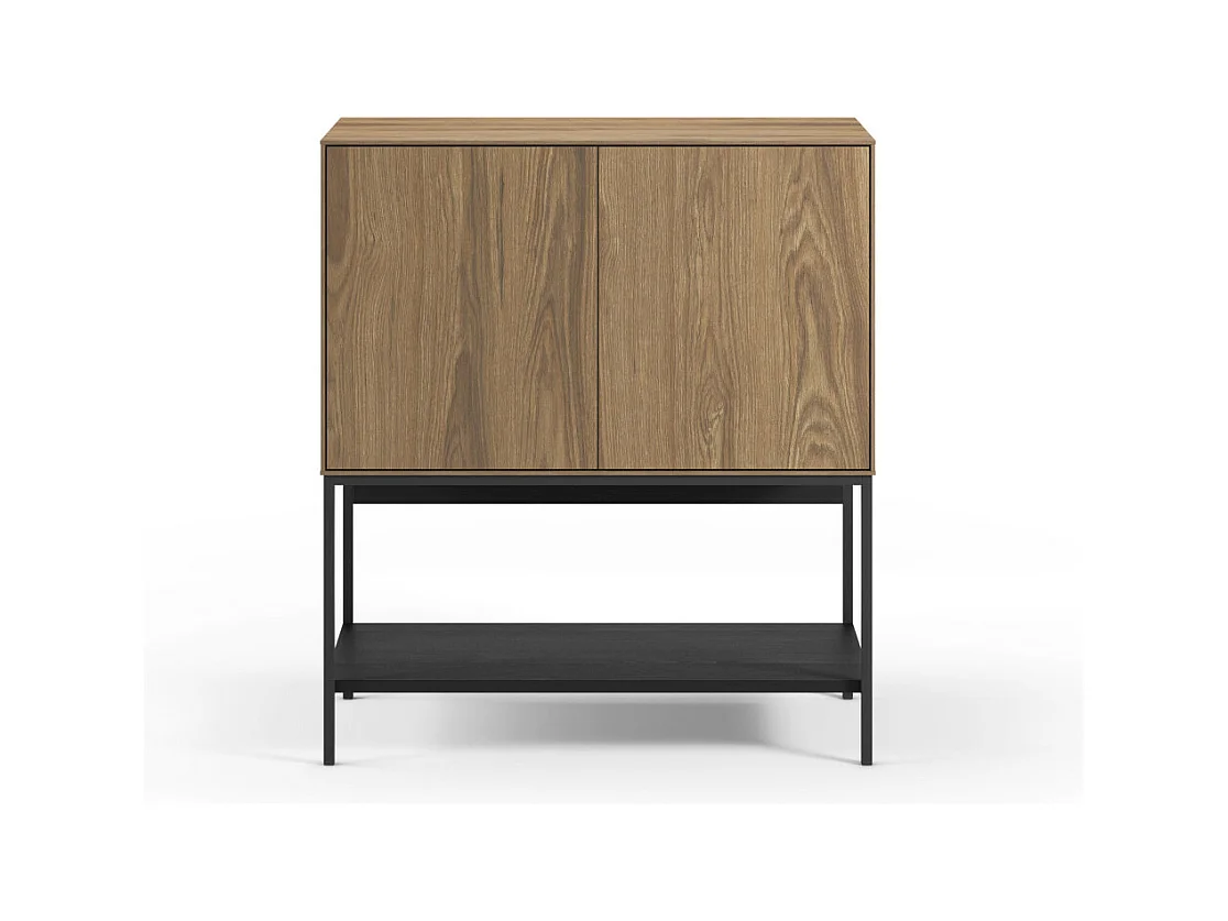 Elya - Buffet 2 portes en bois et métal H90cm - Bois