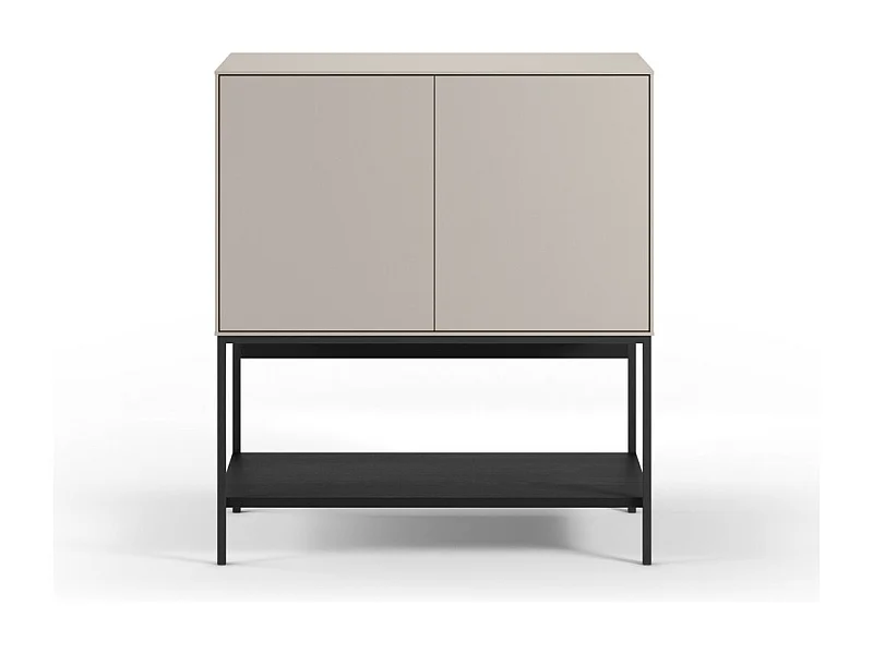 Elya - Buffet 2 portes en bois et métal H90cm - Beige