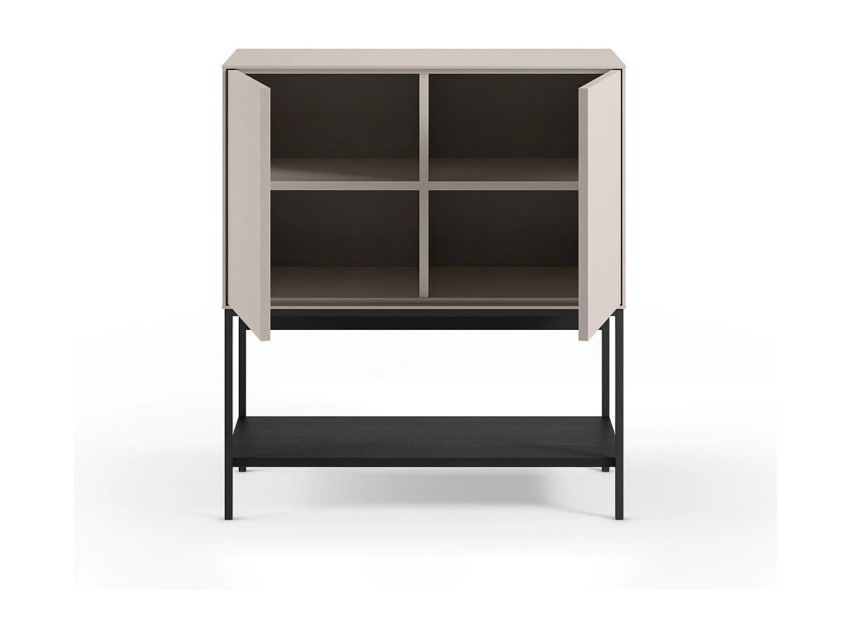 Elya - Buffet 2 portes en bois et métal H90cm - Beige