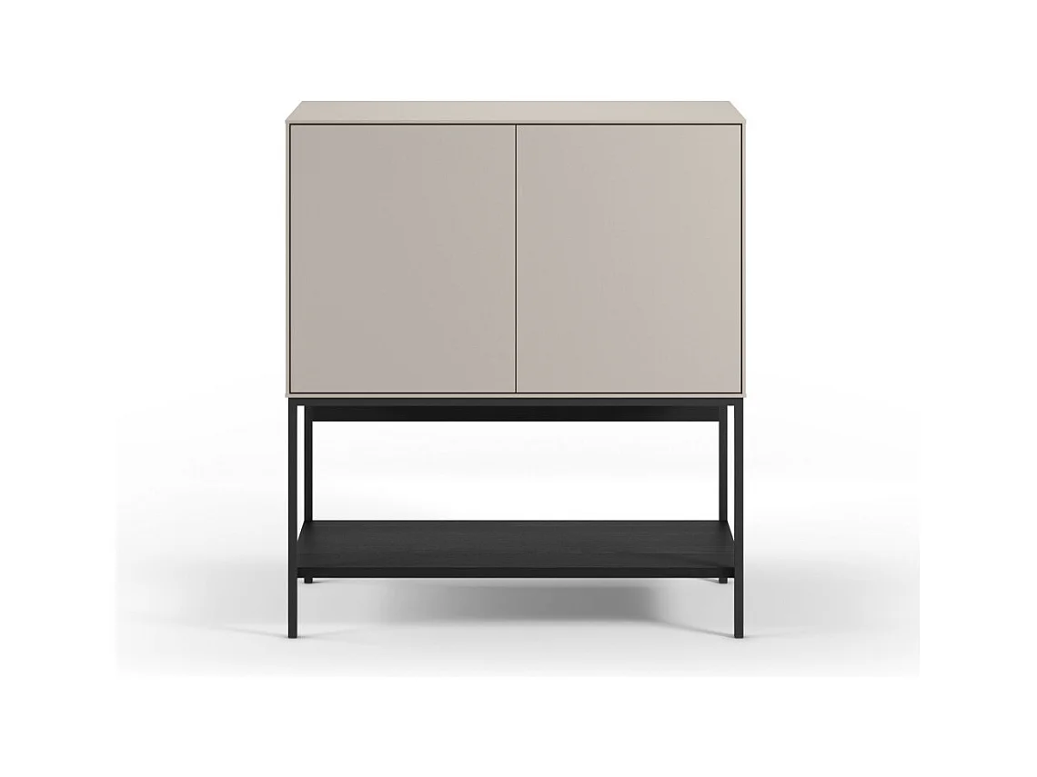 Elya - Buffet 2 portes en bois et métal H90cm - Beige