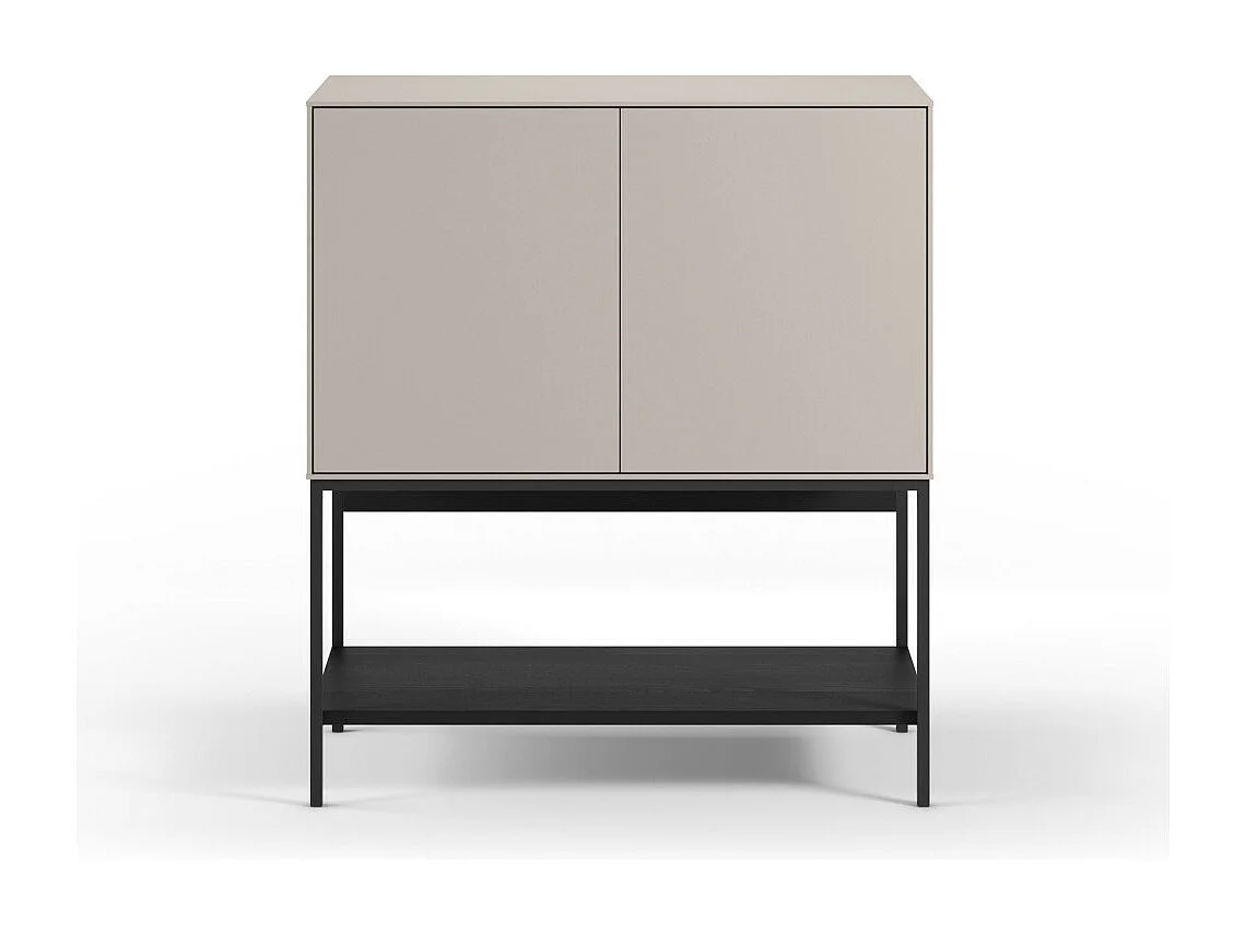 Elya - Buffet 2 portes en bois et métal H90cm - Beige