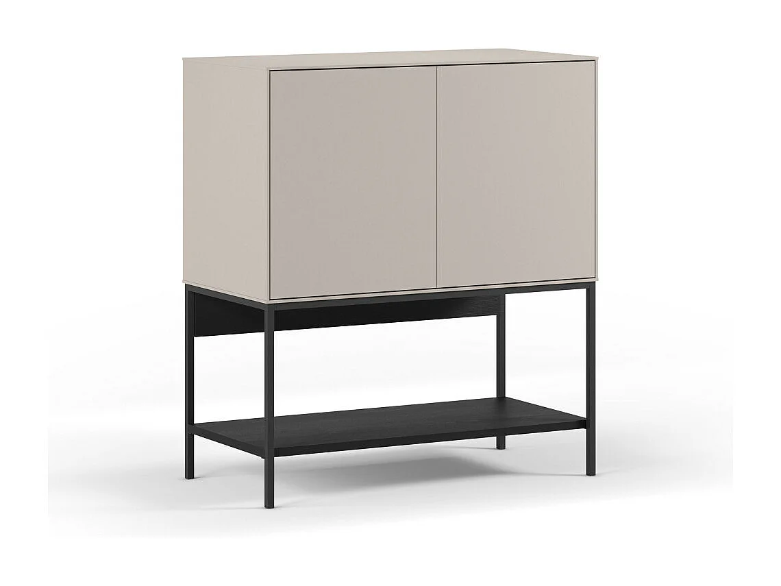 Elya - Buffet 2 portes en bois et métal H90cm - Beige