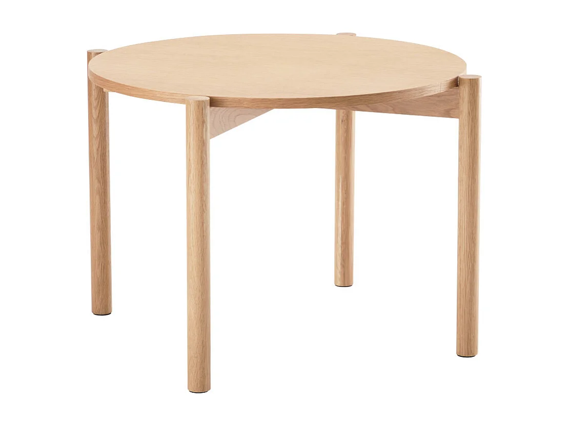 Verade - Lot de 2 tables basses rondes en bois - Bois clair