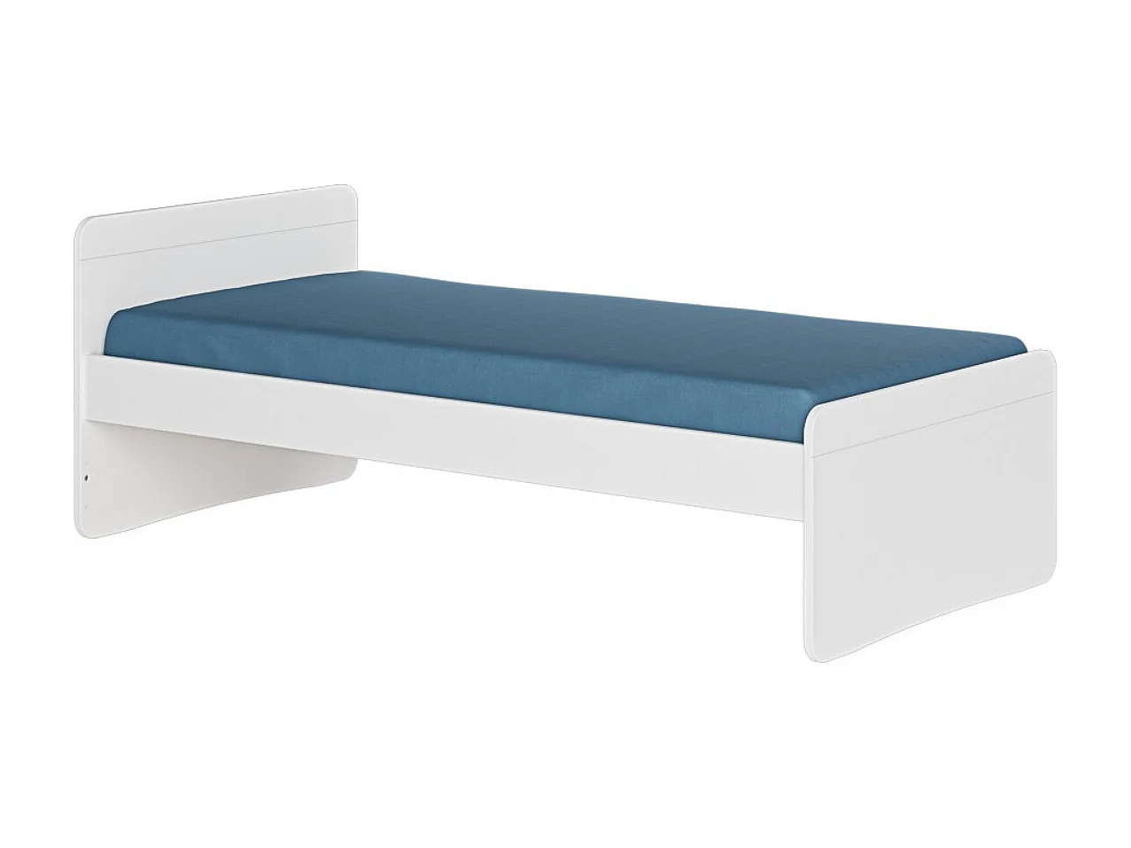 Lit enfant 90x200 cm bois massif blanc LILOW