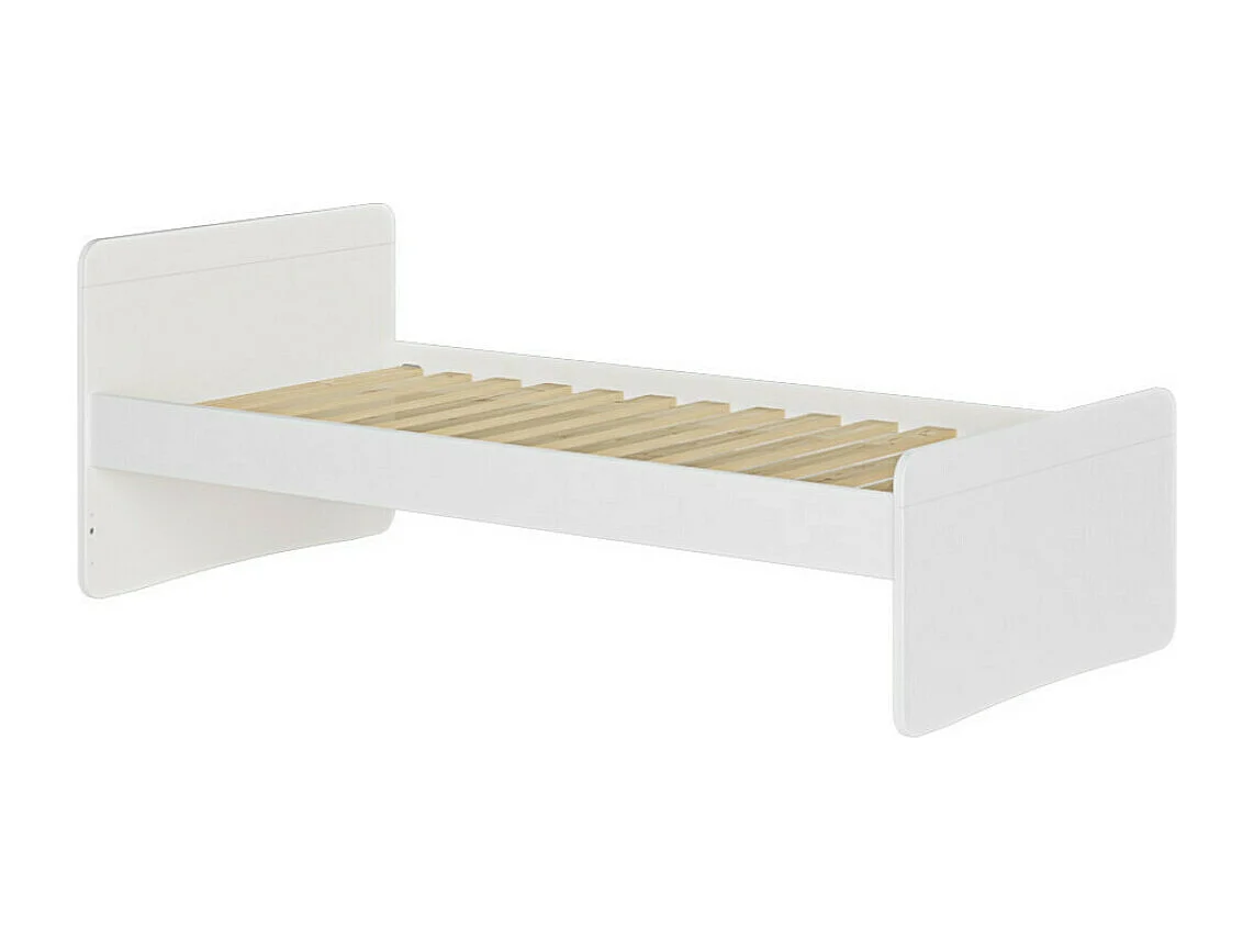 Lit enfant 90x200 cm bois massif blanc LILOW