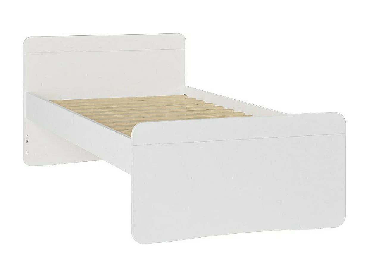 Lit enfant 90x200 cm bois massif blanc LILOW