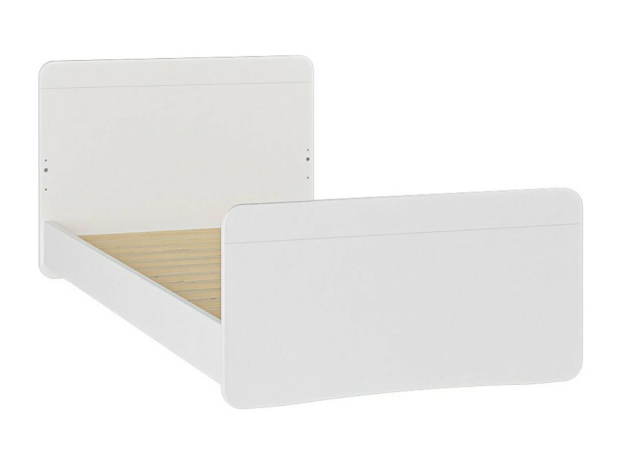 Lit enfant 90x200 cm bois massif blanc LILOW