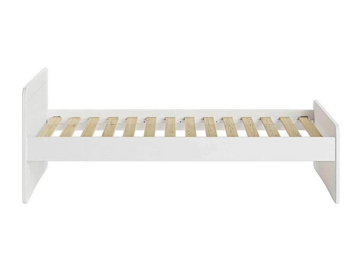 Lit enfant 90x200 cm bois massif blanc LILOW