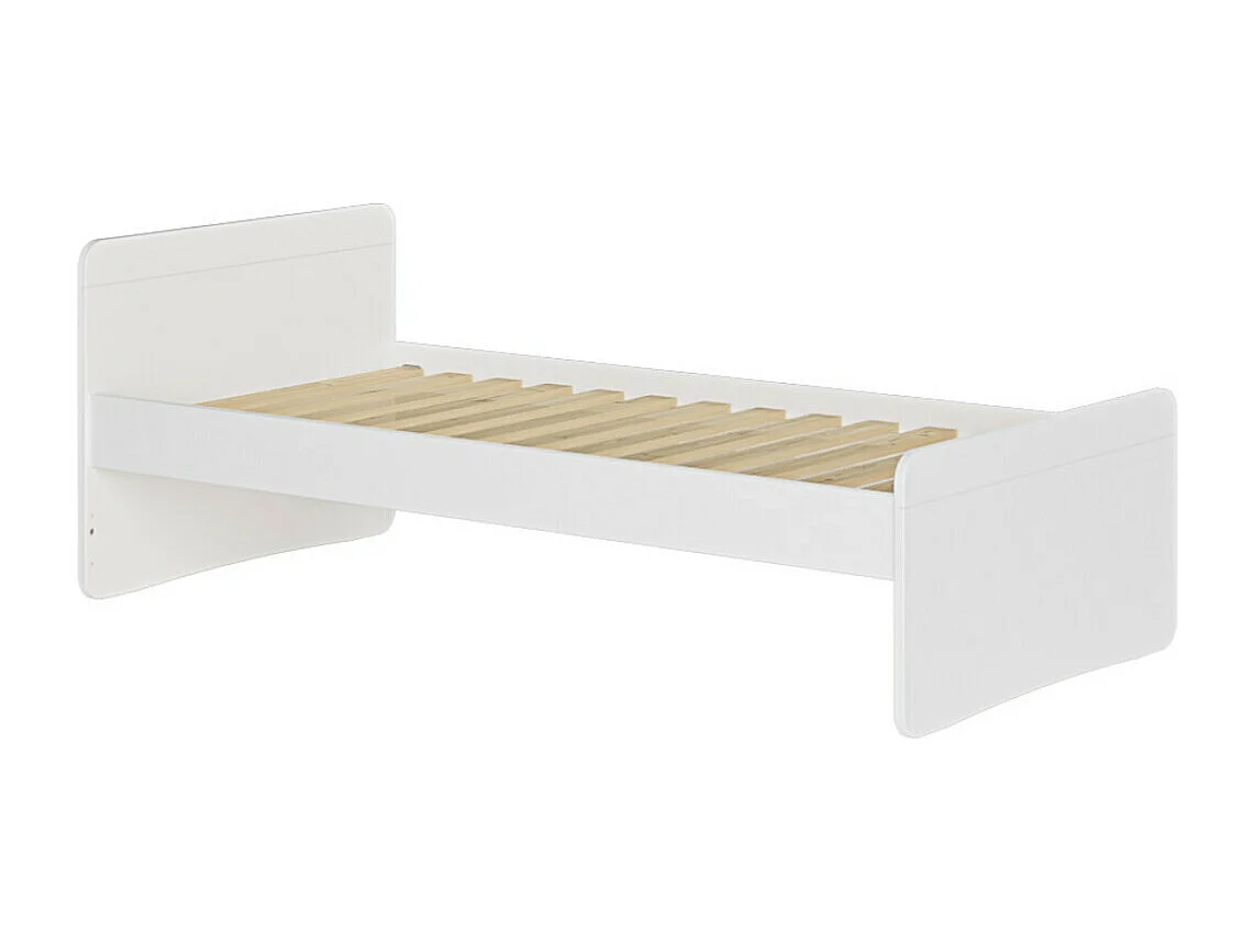 Lit enfant 90x200 cm bois massif blanc LILOW